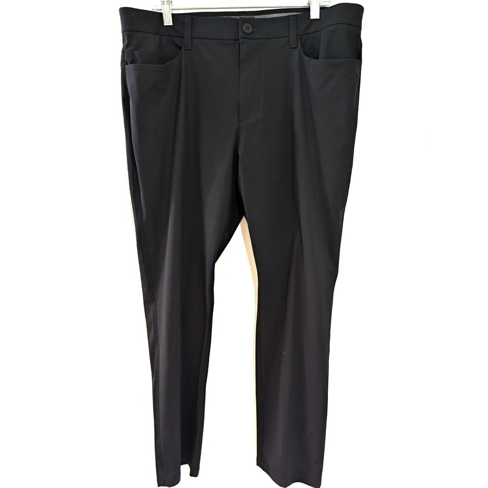 FLX Chino Dress Pants 36x30 Black Straight Leg Golf Business Casual